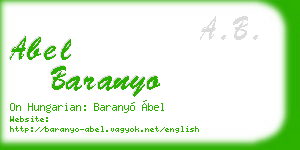 abel baranyo business card