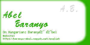 abel baranyo business card